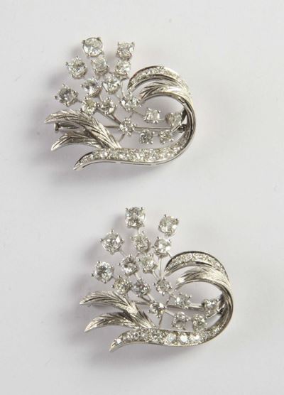 Coppia di Spille con Diamanti Anni Ô50/õ60