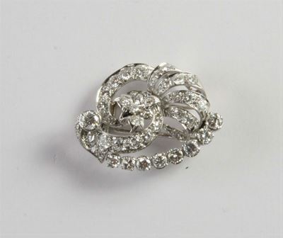 Spilla Clips con Diamanti Anni Ô50/õ60