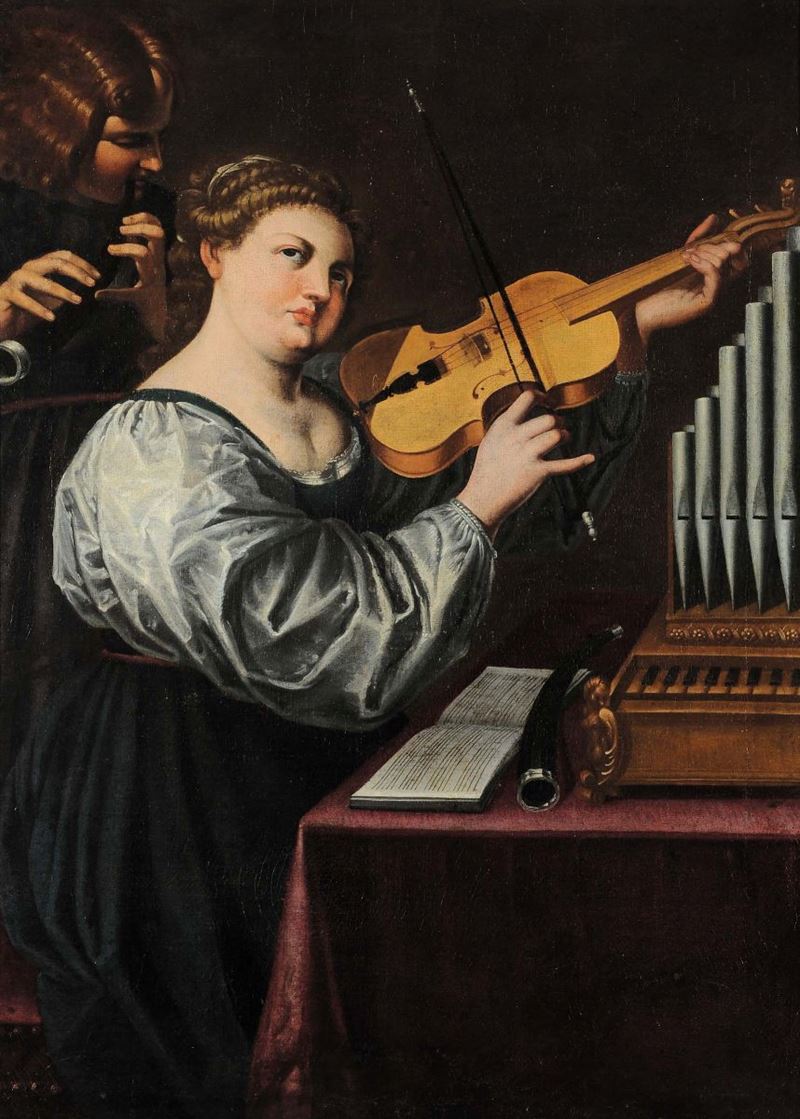 Scuola del XVII secolo Scena musicale  - Asta Antiquariato e Dipinti Antichi - Cambi Casa d'Aste