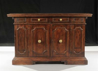 Credenza Rustica in Noce, Bologna XIX Secolo