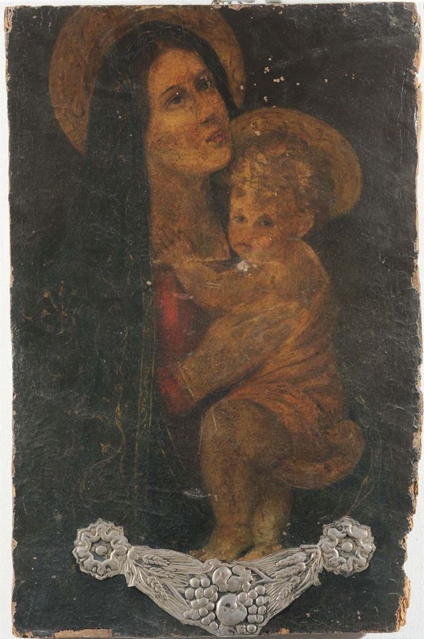 Scuola Senese del XVII secolo Madonna con Bambino