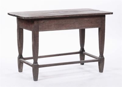 Tavolo Scomponibile in Legno con Gambe a Traversa, XIX Secolo