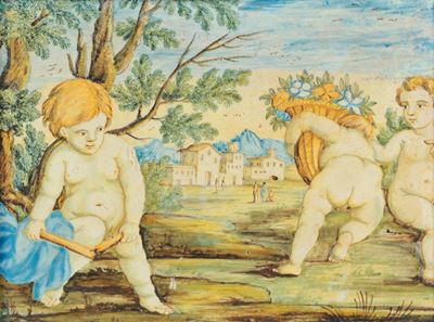 Piastrella in Maiolica, Castelli XVIII Secolo