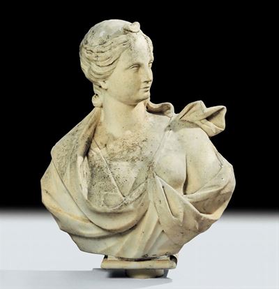 Busto in Marmo Bianco Raffigurante Diana, XVIII Secolo