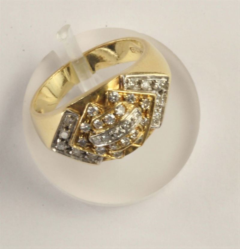 Anello con diamanti taglio huit - huit  - Auction OnLine Auction 11-2012 - Cambi Casa d'Aste