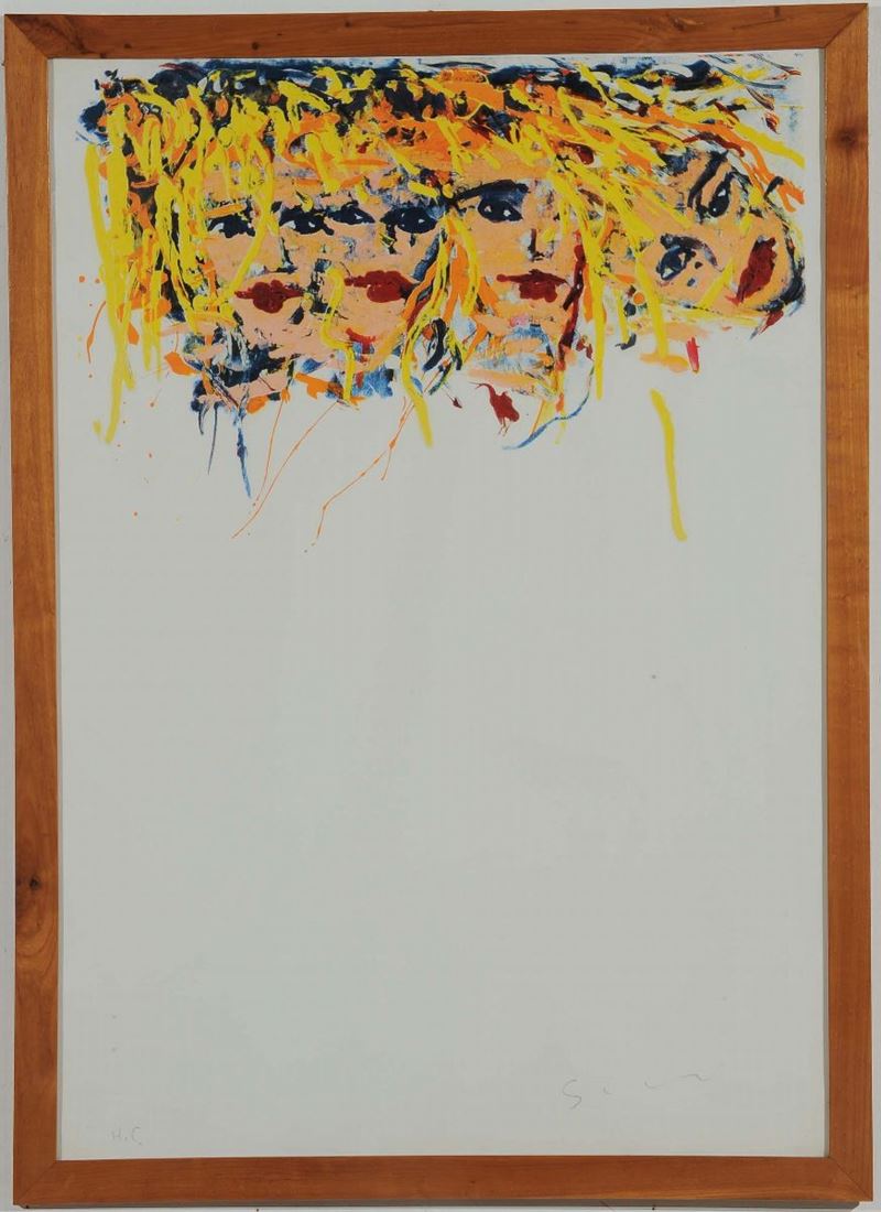 Mario Schifano (1934-1998) Volti femminili  - Asta Antiquariato e Dipinti Antichi - Cambi Casa d'Aste