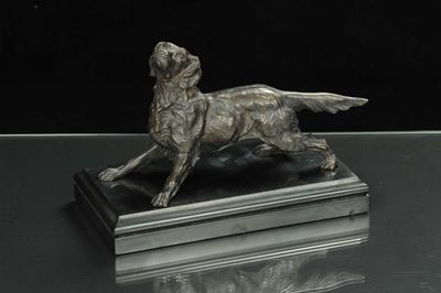 Scultura in Bronzo Raffigurante Cane