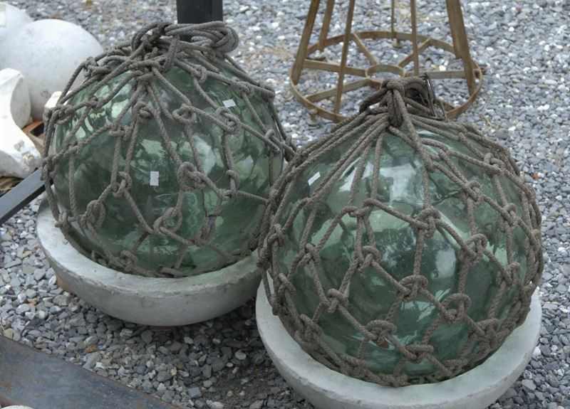 Coppia grandi galleggianti in vetro  - Auction Antiquariato, Argenti e Dipinti Antichi - Cambi Casa d'Aste