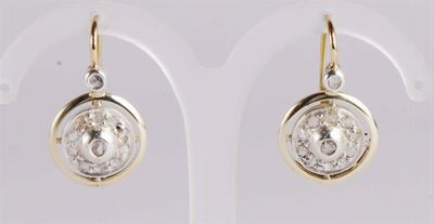 Orecchini in Oro 18kt e Argento, a Monachella, XIX Secolo