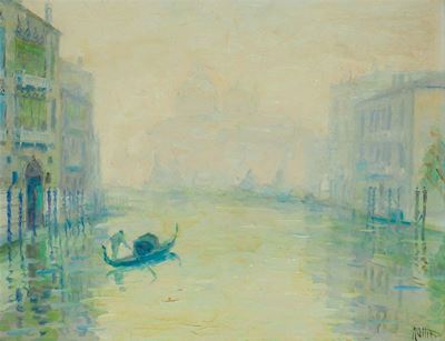 Vittorio Nattino (1890-1971)nebbia sul Canal Grande