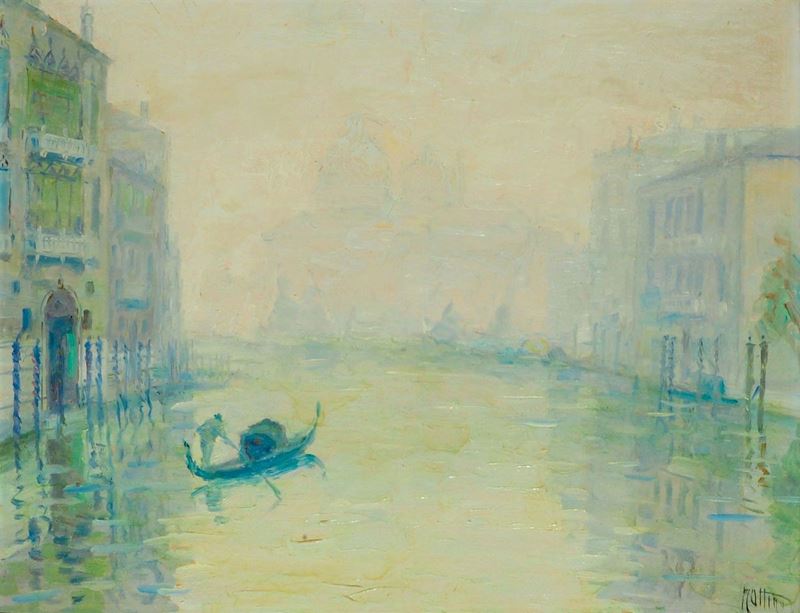 Vittorio Nattino (1890-1971) Nebbia sul Canal Grande  - Asta Antiquariato e Dipinti Antichi - Cambi Casa d'Aste