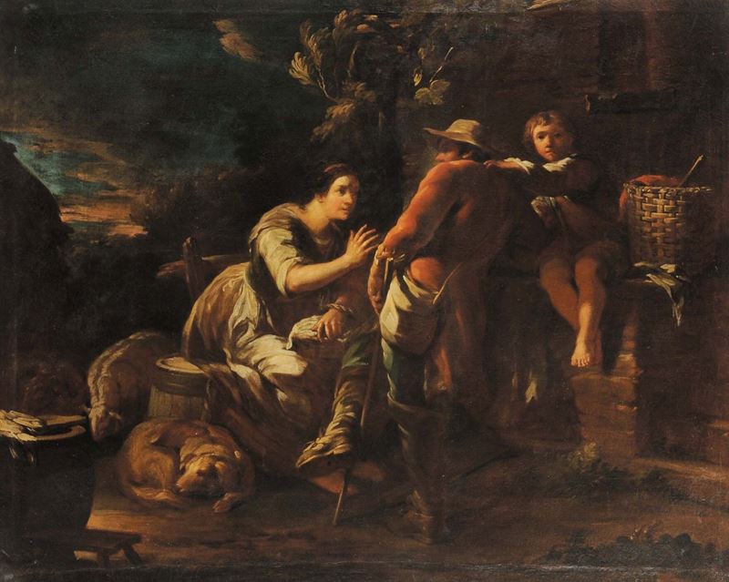 Giuseppe Maria Crespi (1665-1747), nei modi di Scena pastorale  - Auction Old Paintings and Furnitures - Cambi Casa d'Aste