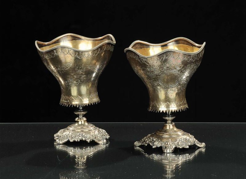 Coppia di coppe in argento, arte ottomana del XIX secolo  - Auction Antiquariato, Argenti e Dipinti Antichi - Cambi Casa d'Aste
