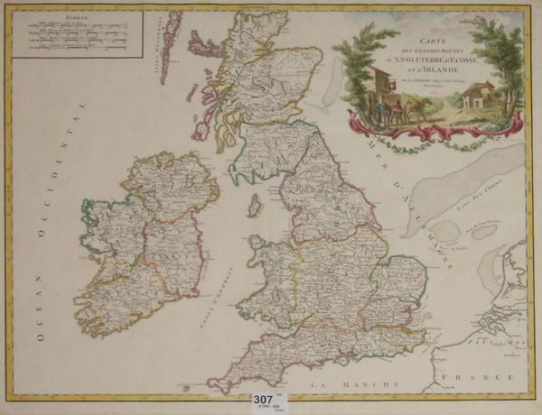 De Vaugondy, Robert Carta geografica del Regno Unito