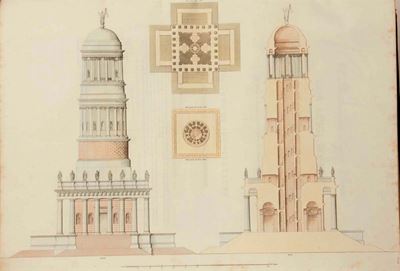 Architettura - Incisioni Colorateopere dei Grandi Concorsi Premiate dalla I. R. Accademia di Bell...