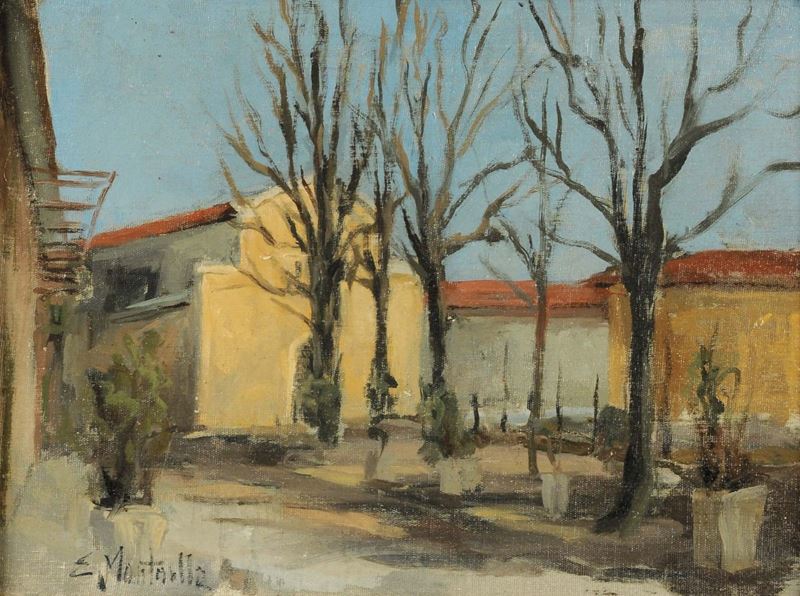 Evasio Montanella (1878 - 1940) Piazza del Popolo  - Asta Dipinti del XIX e XX secolo - II - Cambi Casa d'Aste