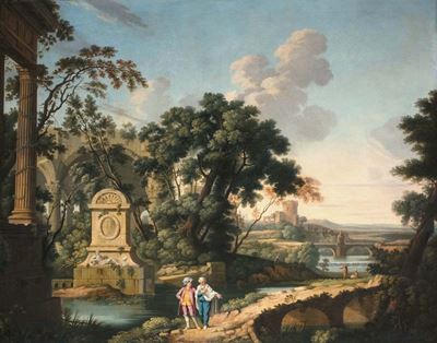 Giuseppe Bacigalupo (1744-1821)paesaggio con Capriccio
