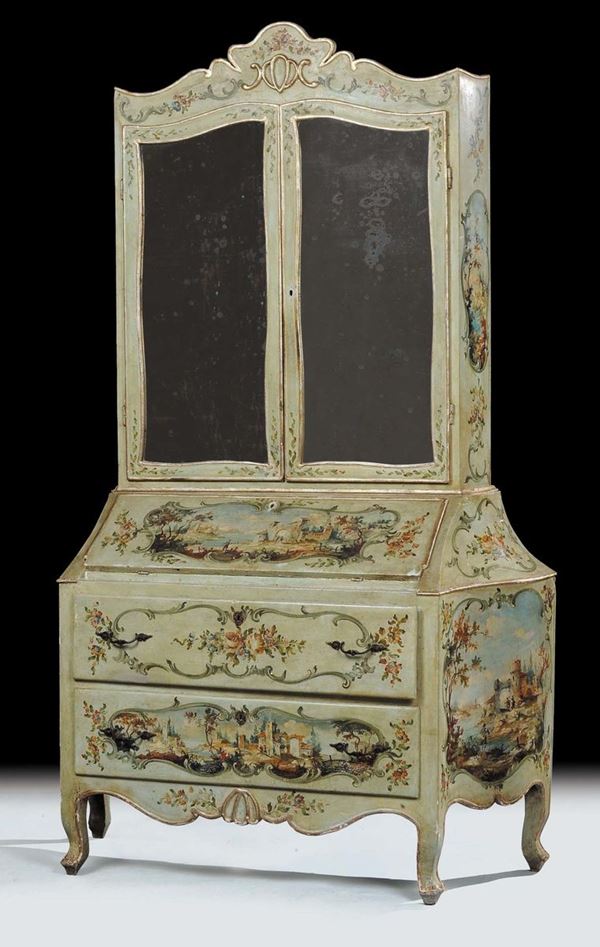 Trumeau laccato in policromia, XVIII-XIX secolo