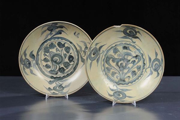 Coppia di piatti in porcellana, Cina XVIII secolo