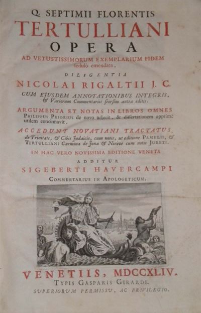 Tertullianoq. Septimii Florentis Tertulliani Opera..