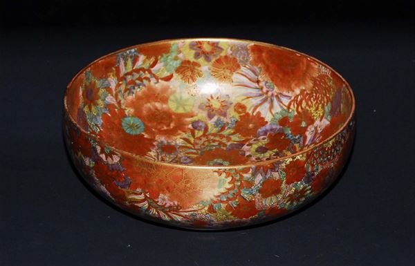 Piccola ciotola Satsuma in porcellana policroma, Giappone fine XIX secolo