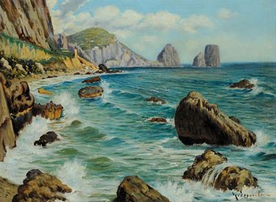 Gaetano Esposito (1858-1911)capri, i Faraglioni