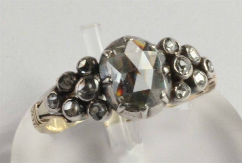 Anello diamanti Sec. XIX  - Auction Silver, Clocks and Jewels - Cambi Casa d'Aste