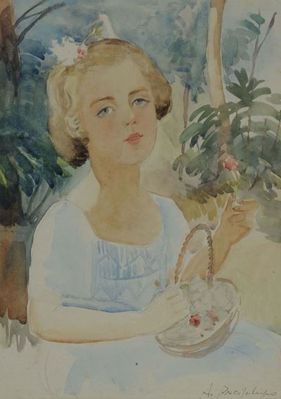 Amelia Bacigaluporagazza Coi Fiori, 1946 Bambino, 1950
