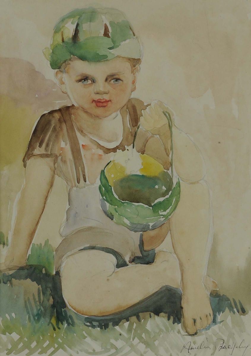 Amelia Bacigaluporagazza Coi Fiori, 1946 Bambino, 1950
