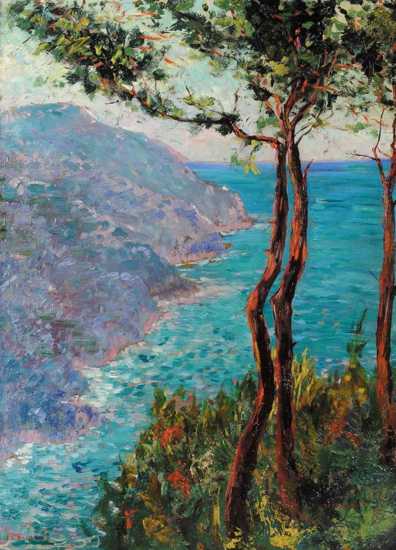 Ercole Salvatore Aprigliano (1892-1975) Veduta marina  - Asta Antiquariato e Dipinti Antichi - Cambi Casa d'Aste