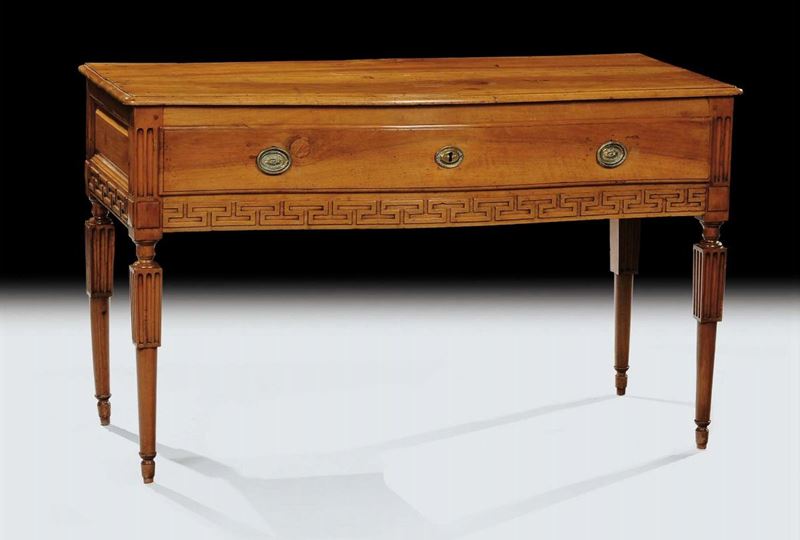 Tavolo da muro Luigi XVI in noce, fine XVIII secolo  - Auction Old Paintings and Furnitures - Cambi Casa d'Aste