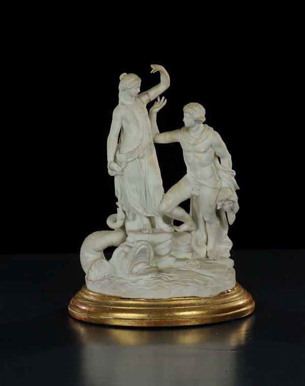 Gruppo in biscuit raffigurante episodio mitologico, XIX secolo