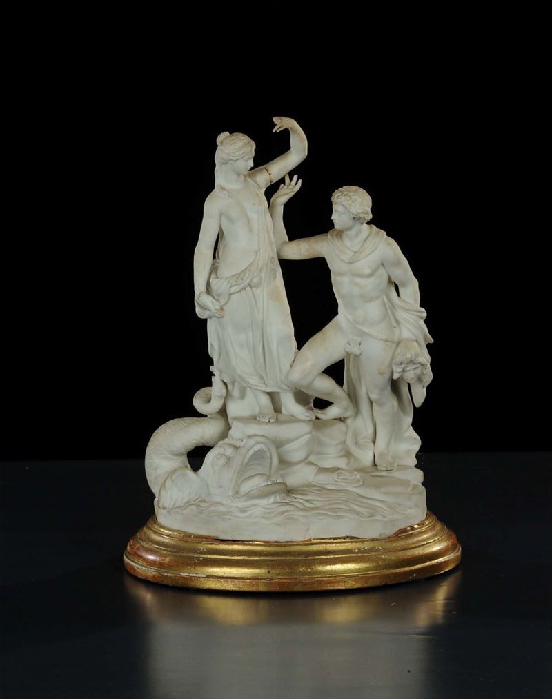 Gruppo in biscuit raffigurante episodio mitologico, XIX secolo  - Asta Antiquariato e Dipinti Antichi - Cambi Casa d'Aste