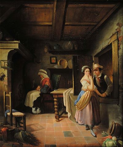 C.L.waelput (XIX Secolo)interno con Figure