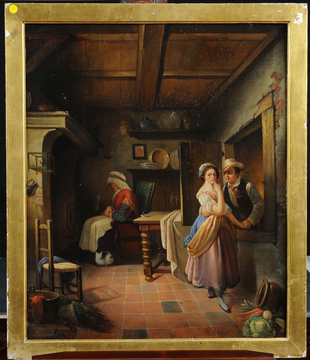 C.L.waelput (XIX Secolo)interno con Figure