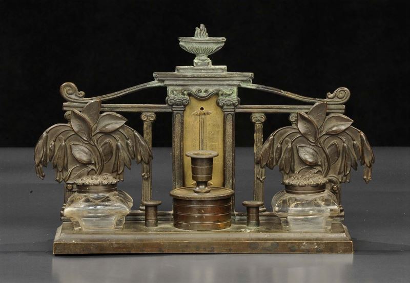 Calamaio in bronzo, XIX secolo  - Asta Antiquariato e Dipinti Antichi - Cambi Casa d'Aste