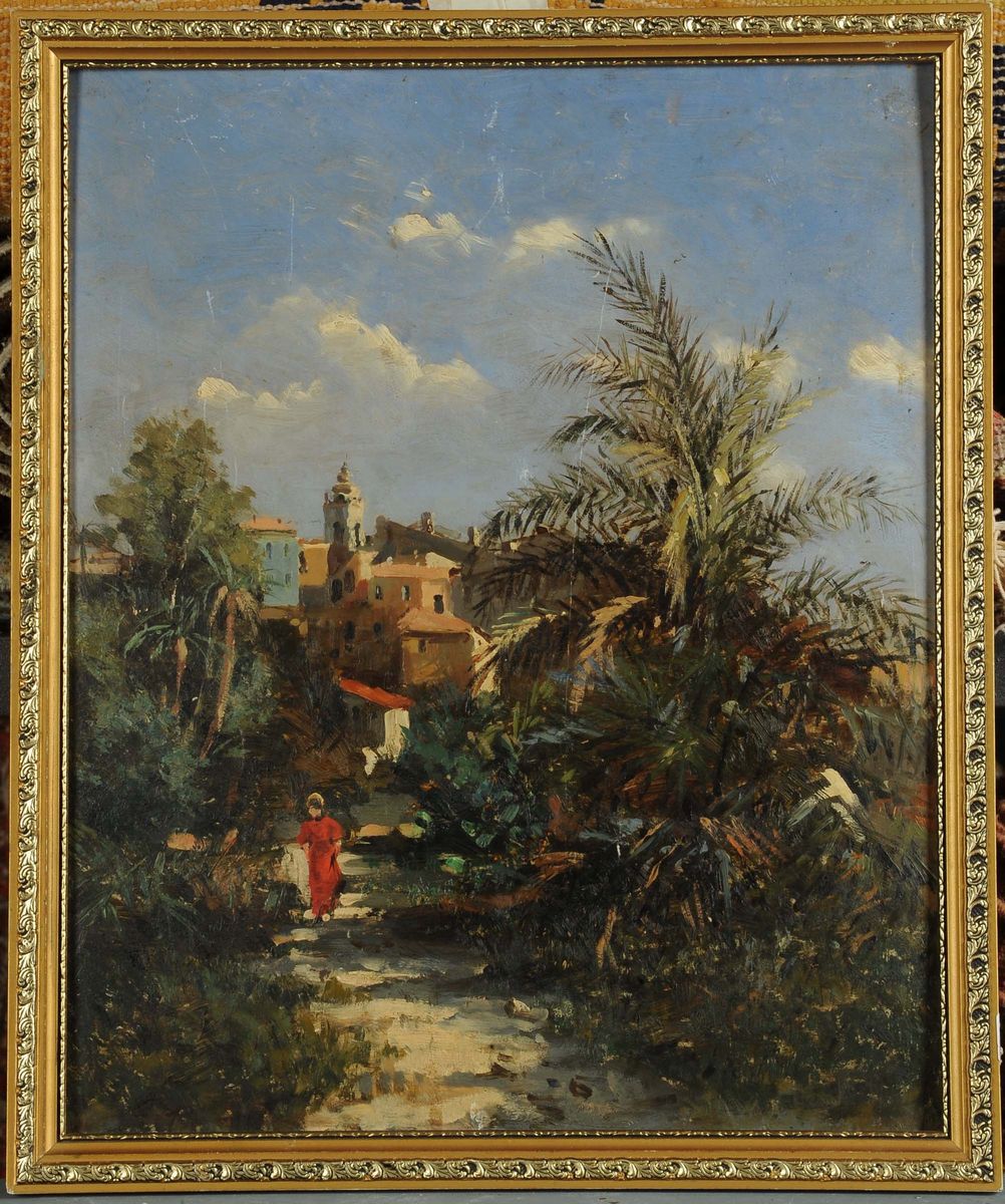Anonimo del XIX Secolopaesaggio con Figura