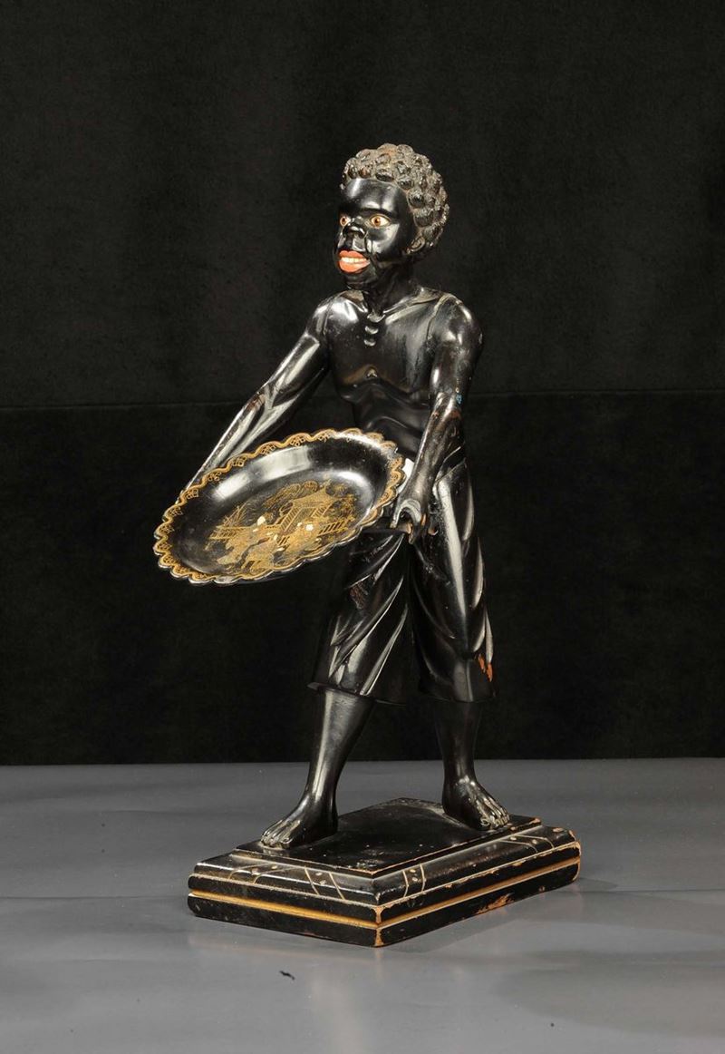 Servomuto in legno intagliato ed ebanizzato  - Asta Antiquariato e Dipinti Antichi - Cambi Casa d'Aste