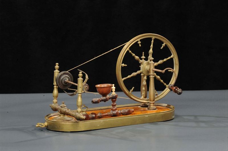 Modello di arcolaio in bosso e bronzo, XVIII secolo  - Asta Antiquariato e Dipinti Antichi - Cambi Casa d'Aste