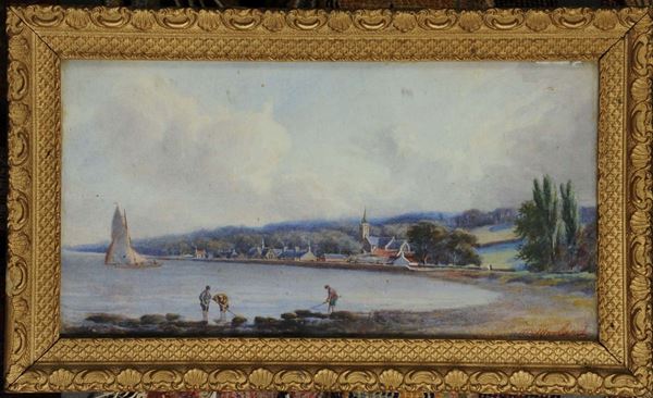 Anonimo del XIX secolo Veduta costiera