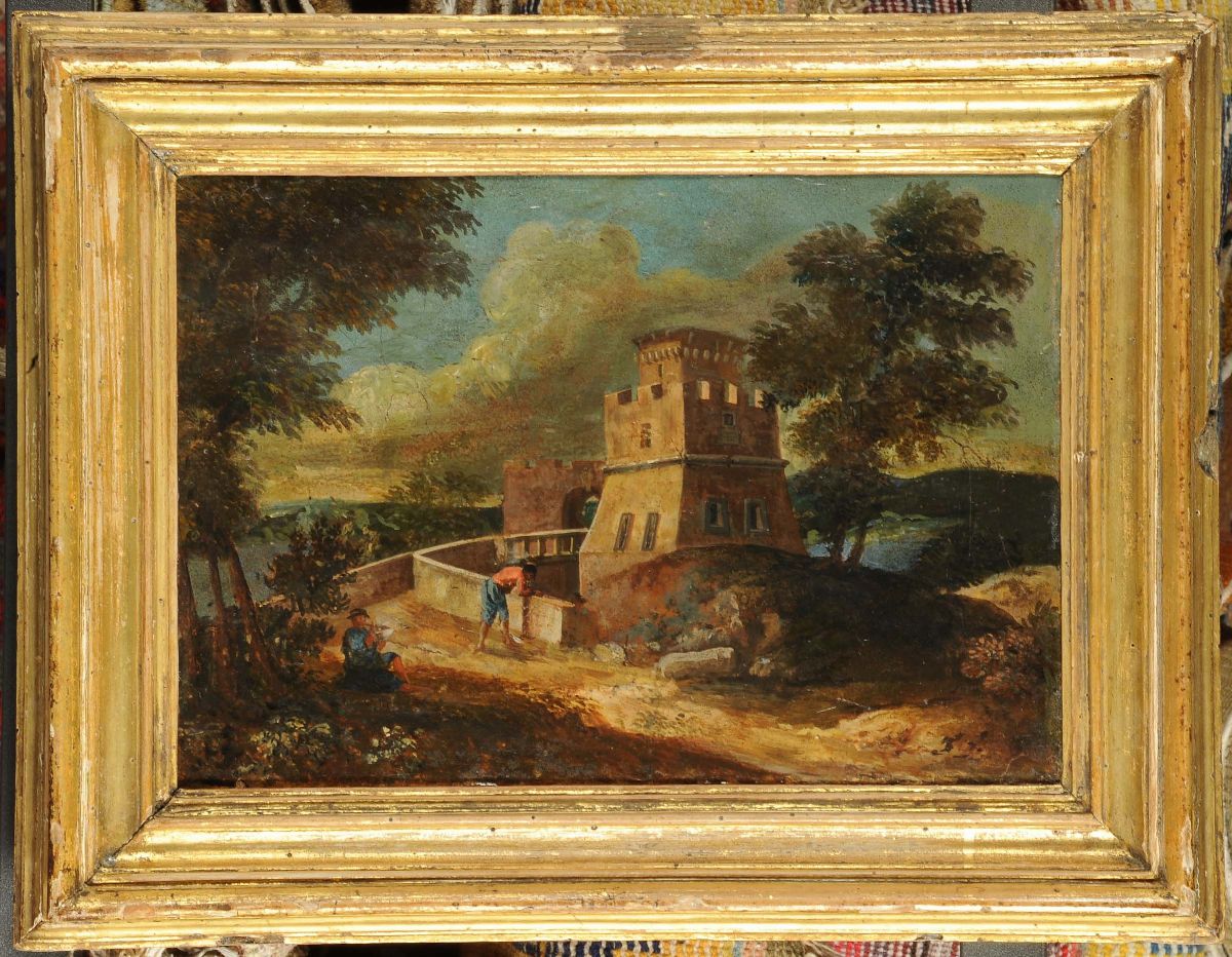 Paolo Anesi (1697-1773), Attribuito Avedute Campestri con Edifici