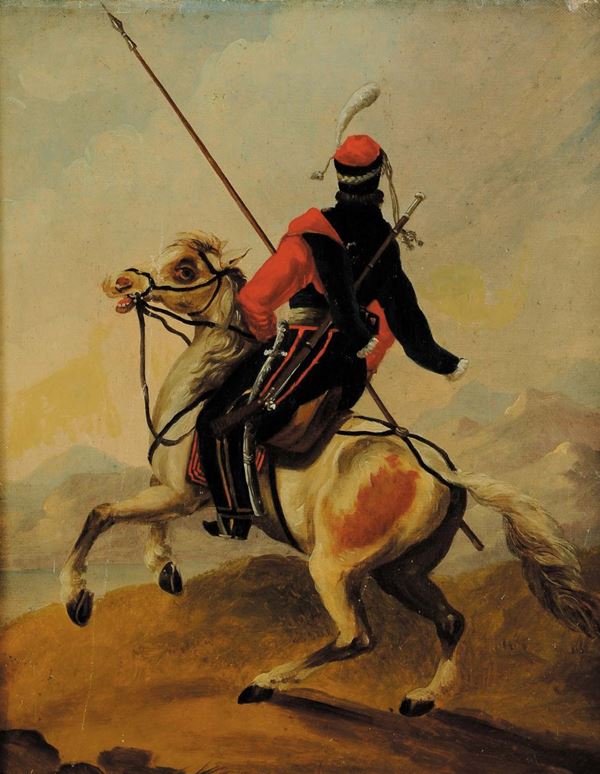 Anonimo del XIX secolo Personaggi a cavallo