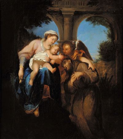 Scuola del XVIII Secolomadonna con Bambino, San Francesco ed Angelo