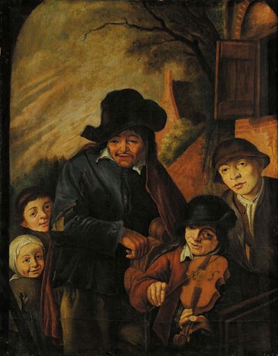 Scuola Olandese del XVIII Secolomusicanti di Strada