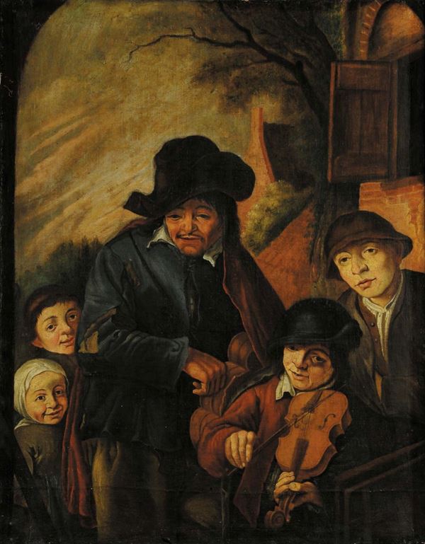 Scuola Olandese del XVIII secolo Musicanti di strada