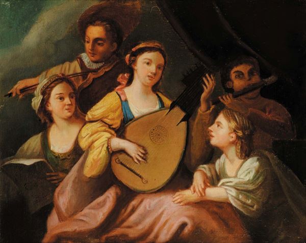 Scuola del XVIII secolo Musicanti