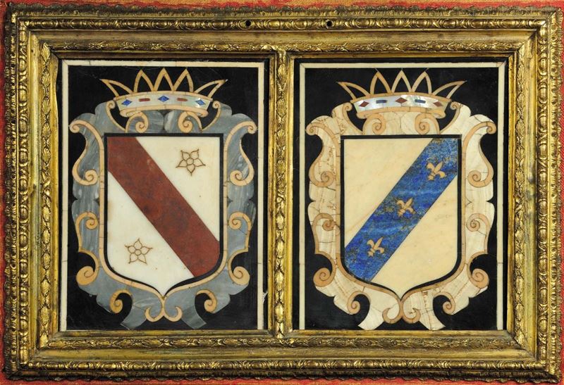 Pannello in marmi policromi, XVIII secolo  - Asta Antiquariato e Dipinti Antichi - Cambi Casa d'Aste