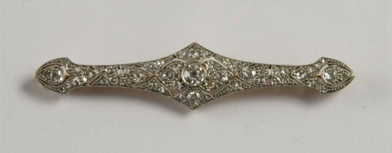 Spilla con diamante 1920  - Auction Silver, Clocks and Jewels - Cambi Casa d'Aste