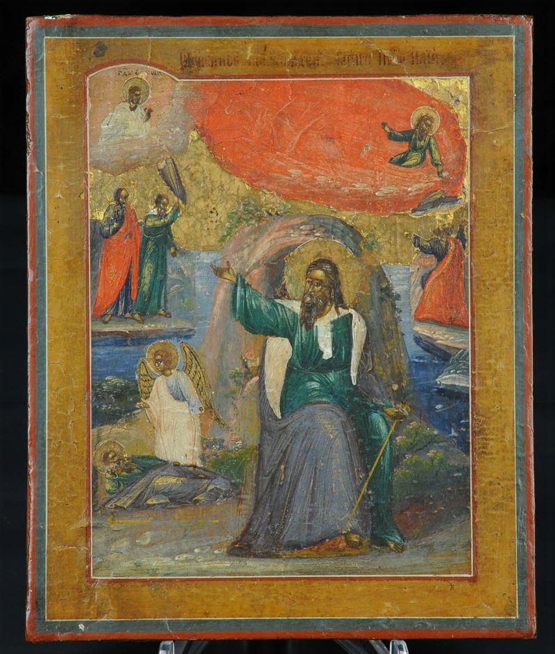 Icona raffigurante S. Elia, XIX secolo  - Asta Antiquariato e Dipinti Antichi - Cambi Casa d'Aste