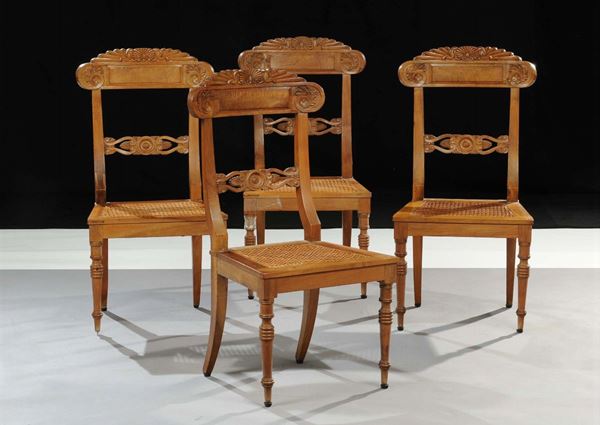Quattro sedie tipo Peters, XIX secolo
